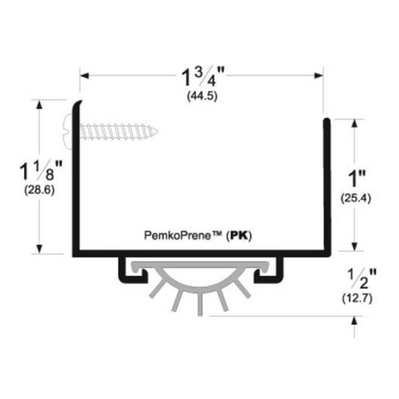 Pemko 217PWPK36 36" Door Shoe with Prene Painted White 217PWPK36